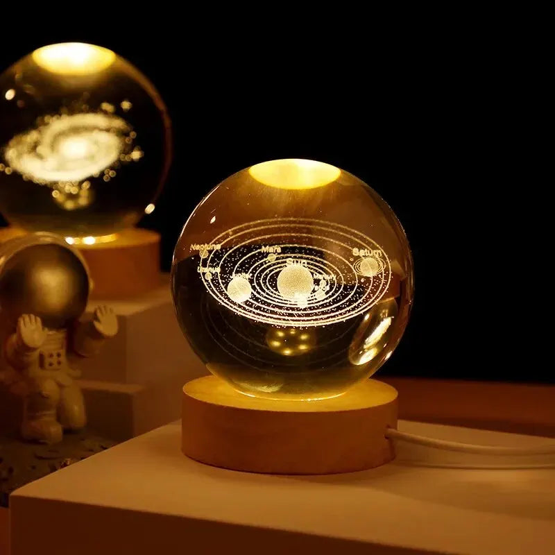 3D Galaxy Crystal Ball Night Light