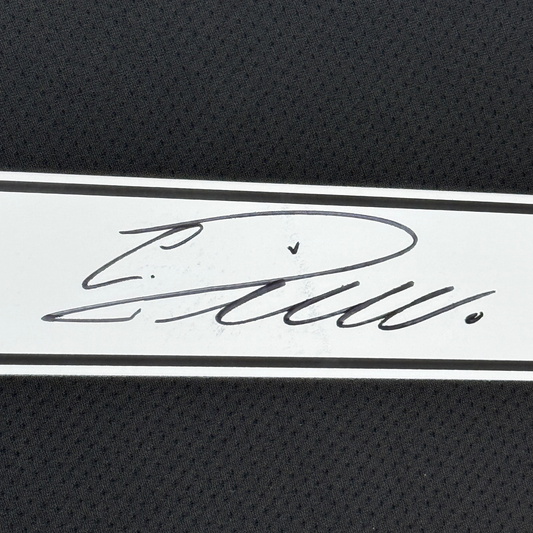 Framed Autographed/Signed Cristiano Ronaldo 35x39 Manchester United Black Soccer Jersey Beckett BAS COA #2