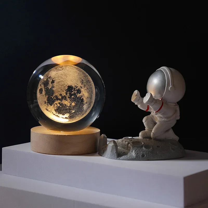 3D Galaxy Crystal Ball Night Light