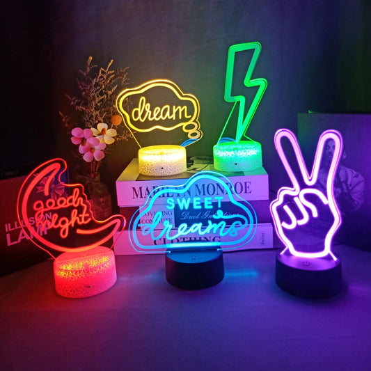 3D LED Night Light Room Decor