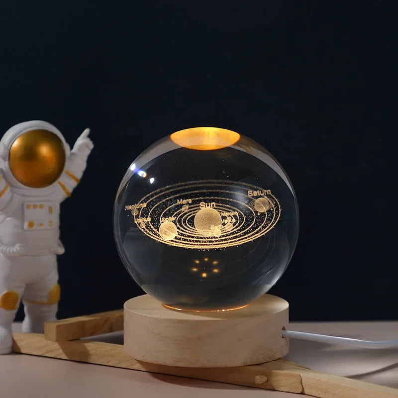 3D Galaxy Crystal Ball Night Light
