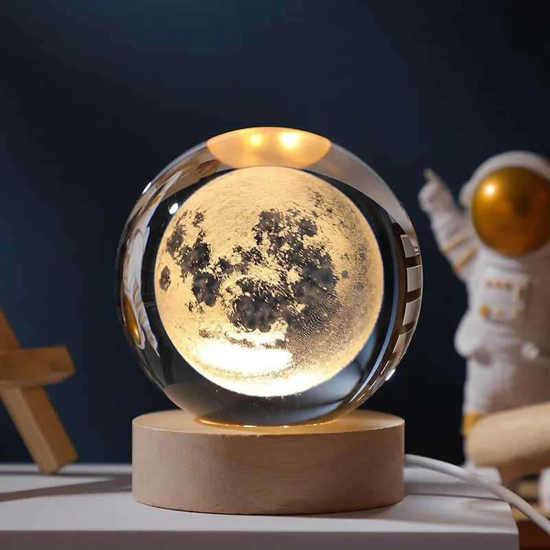 3D Galaxy Crystal Ball Night Light